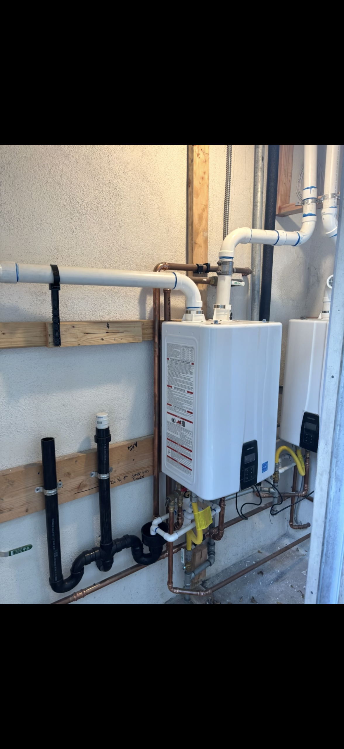 Copper plumbing installation detail